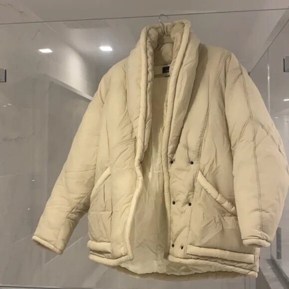 NWT - Isabel Marant Boreal Quilted Puffer Jacket - Size 36- US 4 - Chalk